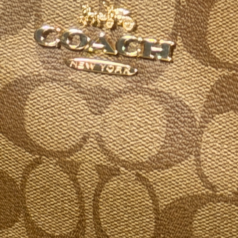 Coach Gallery Tote - Brown Signature Canvas with Red Trim - Picture 4 of 14